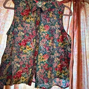 Forever 21 Floral Sleeveless Blouse - Multicolor